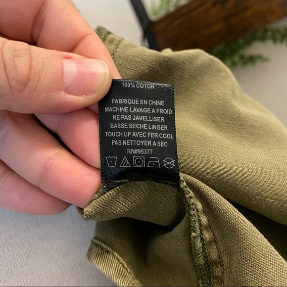 Sanctuary|L|Olive Green Embroidered Utility Button-down Shirt - Picture 6 of 11
